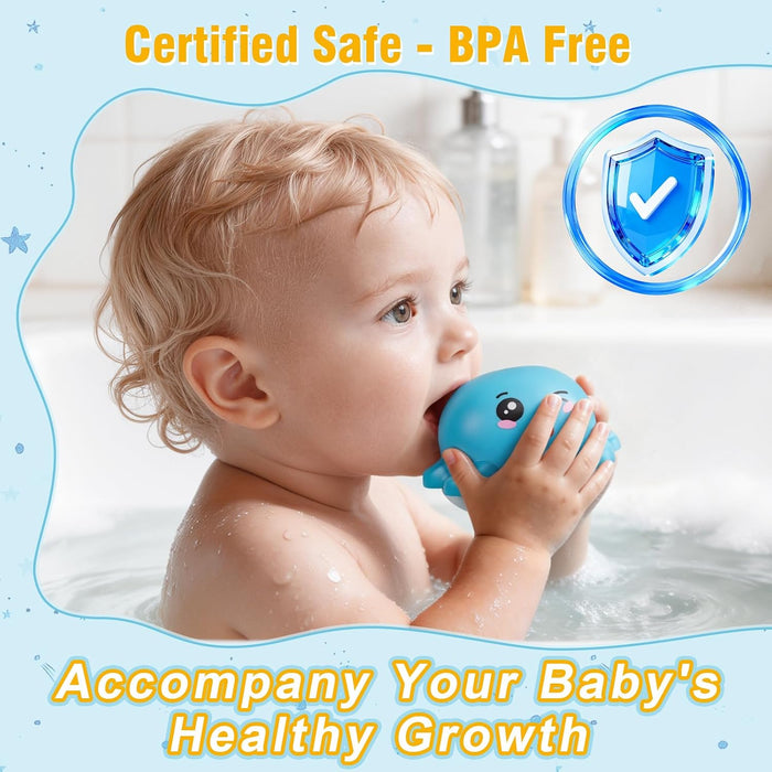 Light Up Baby Bath Toys for Babies 3+, Kids Essentials(Octopu)