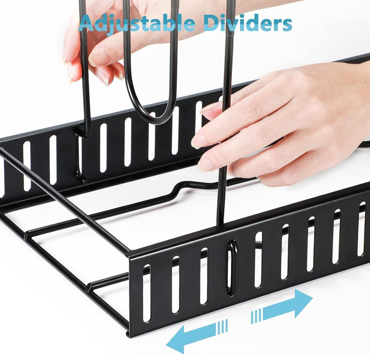 Pots and Pans Organizer Under Cabinet 16.6", 8-Tier Adjustable Rack