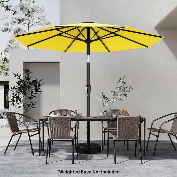 9FT Outdoor Patio Umbrella with Tilt and Crank, Yellow