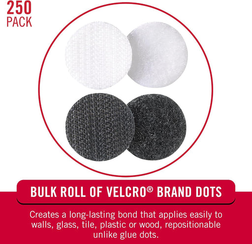 Dots with Adhesive, 1/2 in, White & Black Assorted, 250 Sets