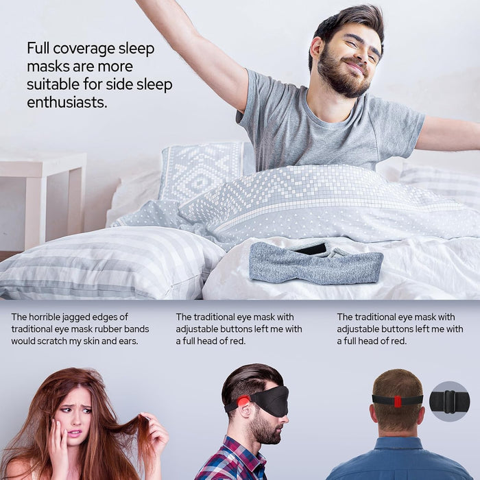 Cotton Sleep Eye Mask for Men and Women, 100% Blocking Light Sleeping Mask