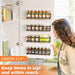 Spice Rack Wall Mounted 4 Pack, For Spice Jars & Seasonings,Black