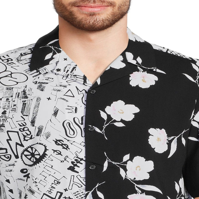 No Boundaries Men'S and Big Men'S Printed Rayon Shirt with Short Sleeves