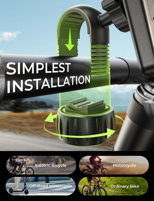 Bike Phone Holder, [Super Easy Install] Motorcycle Phone Mount Ebike Accessories Bicycle Handlebar Holder Mount Gifts fo