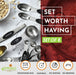 Stainless Steel Magnetic Measuring Spoons Set of 8, Black