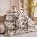 50"x60" Ultra-Soft Fuzzy Faux Fur Throw Blanket, Brown Tie Dye