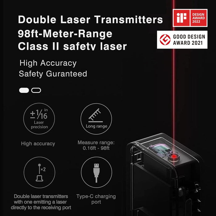Pocket-Size Laser Measuring Tool, EDC Gadget Birthday Gift for Men Dad