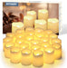 Flameless Votive Candles,Flameless Flickering Electric Fake Candle,24 Pack 200+Hour Battery Operated LED Tea Lights in Warm White for Wedding, Table, Halloween,Christmas Decorations 1.5"X1.7"
