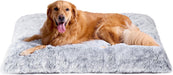 Fluffy Dog Crate Bed, Plush Extra Large Dog Pillow, Grey