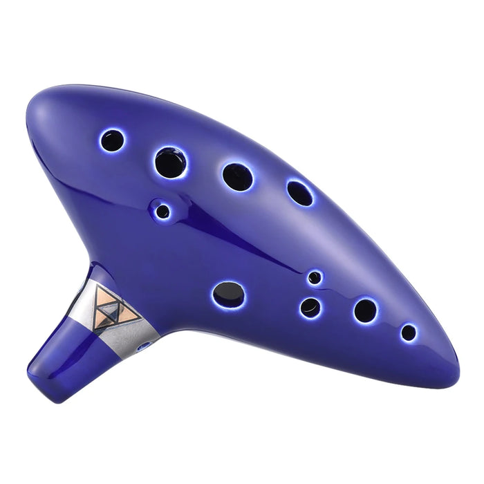 12 Hole Ocarina Ceramic Alto C Vessel Flute Wind Musical Instrument with Simple Music Score Rope for Beginners