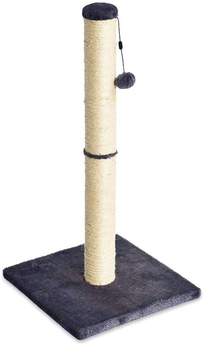 Cat Scratching Post for Indoor Cats & Kittens, Medium (31.5"H), Cat Furniture with Dangling Ball Toy, Grey