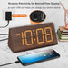 Wooden Digital Alarm Clock for Bedrooms Desk with Large Numbers