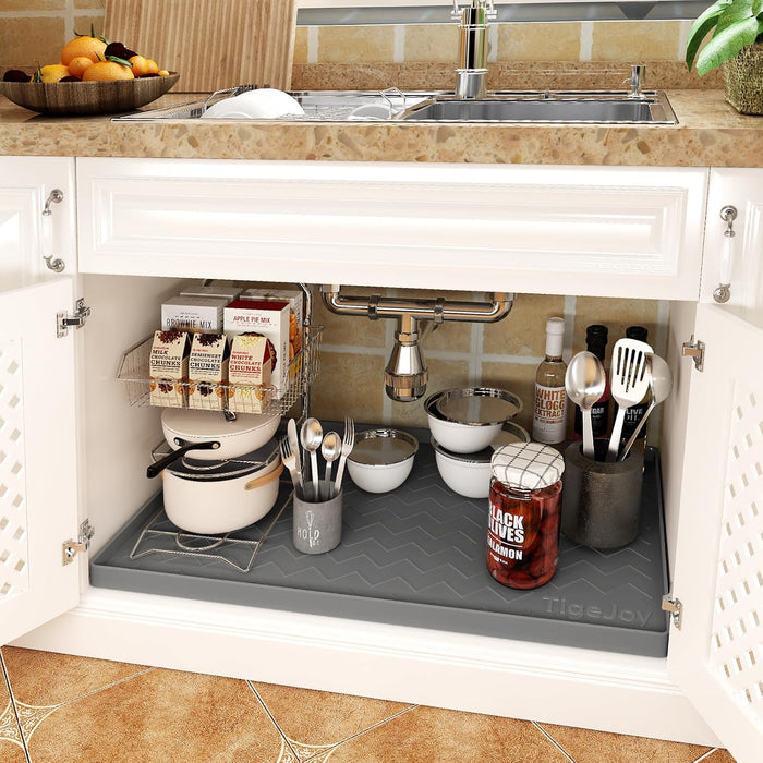 Under Sink Mats for Kitchen Waterproof 34" x 22", Cabinet Liner