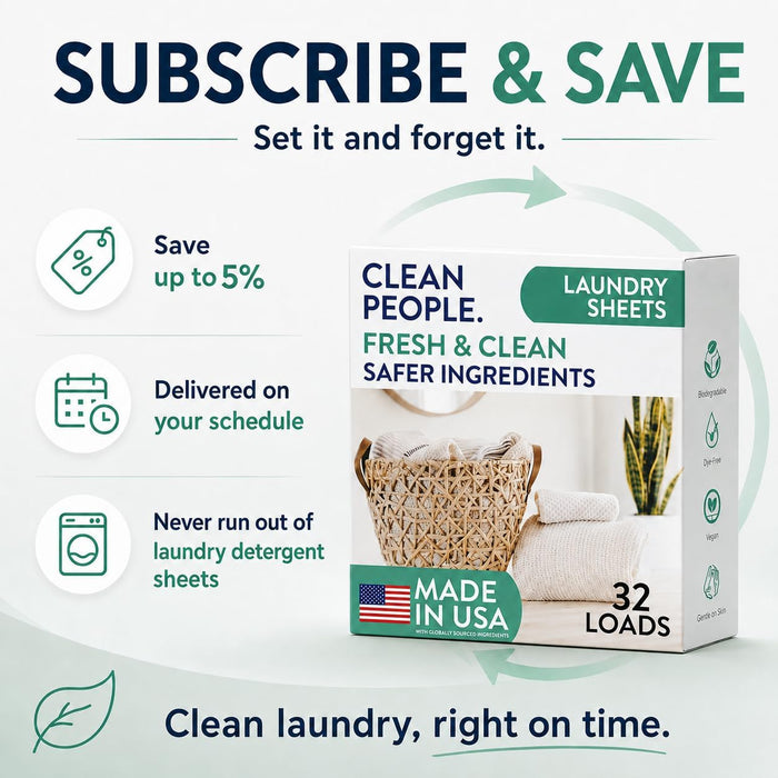 Laundry Detergent Sheets - Laundry Soap - Ultra Concentrated, Recyclable Packaging, Stain Fighting - Fresh Scent, 32 Pack