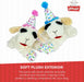 Lamb Chop Dog Plush Toy with Birthday Hat - Squeaky Dog Toy