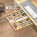 Six-Compartment Natural Wood Drawer Organizer