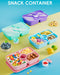 4 Pcs Bento Snack Box Containers, 4 Compartment Divided Stackable Food Storage Containers with Lids, Meal Prep Lunch Con