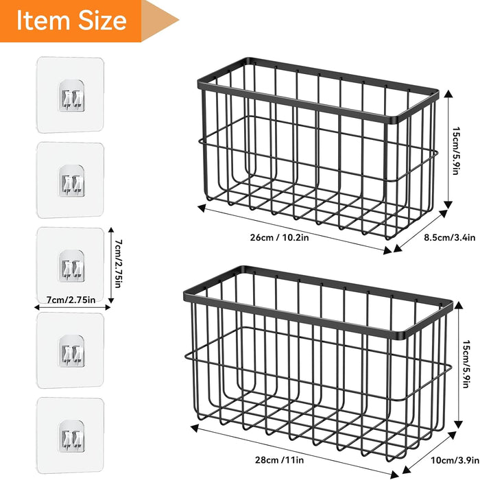 2-Pack Adhesive Cabinet Door Organizer, 5.9" Inside Cabinet Storage
