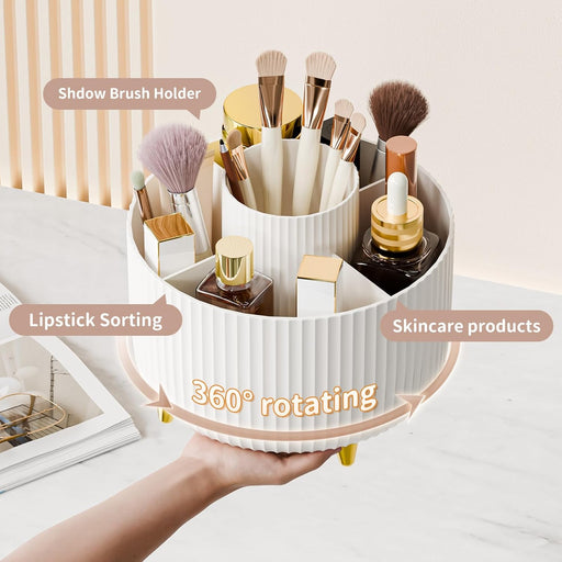 360° Rotate Makeup Brush Holder Organizer, Makeup Organizers Countertop, Makeup organization and Skincare Storage for Va