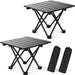 2 Pack Camping Table Foldable, Portable Folding Beach Table, Black-S