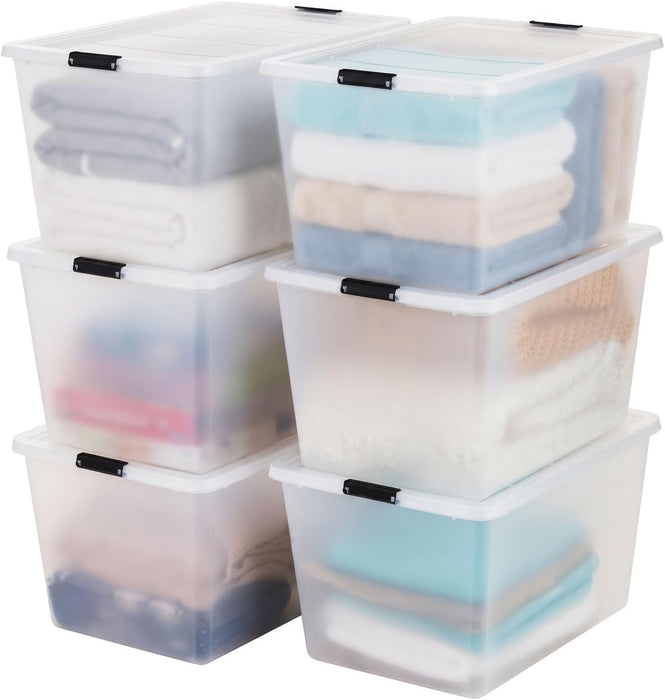 6-Pack 55 Quart Clip Box with Latching Lid