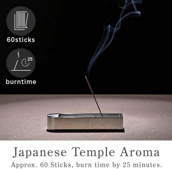 Kyoto Sandalwood Incense Sticks - Japanese Temple Aroma, Ideal for Relaxation & Meditation, Approx. 60 Sticks (0.044 Pounds) - Premium Quality Incense for Spiritual & Home Use Nagomikobo