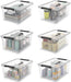 Clear Storage Latch Bins, 6-Pack Storage Organizer Box with Handle and Lids, 5-Litre