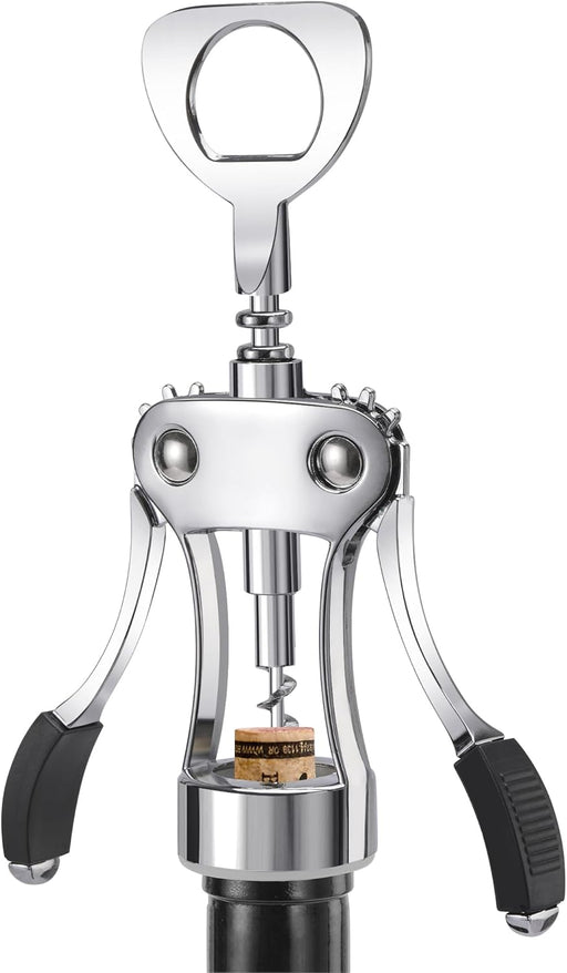 Wine Opener, Heavy-Duty Zinc Alloy Wing Corkscrew, Premium Beer Bottle Opener, Multifunctional Wine Accessories with Erg