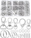 325PCS  Keychain Making Kit - Silver Keychain Clips with Key Rings