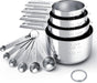 Stainless Steel Measuring Cups & Spoons Set, Cups and Spoons