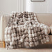 Soft Bubble Faux Fur Throw Blanket, 50"x60", Tie-dye Brown