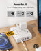 Extension Cord,Flat Plug Surge Protector Power Strip,10Ft