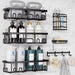 Shower Caddy 6-Pack with Hooks, Bathroom Organizers & Storage, Black