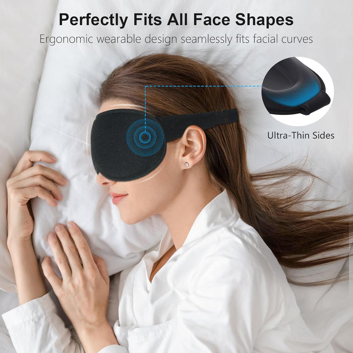 100% Blackout Sleep Eye Mask for Women Men, Zero Pressure Sleep Mask
