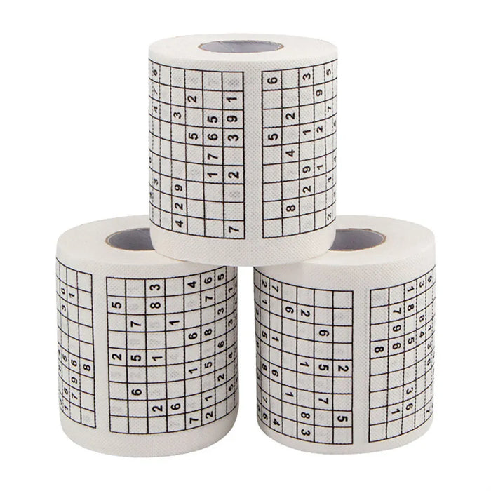Sudoku Game Toilet Paper, Office and Home Puzzle Roll Paper, Home Creative Fun Toilet Paper, Wood Pulp Toilet Paper