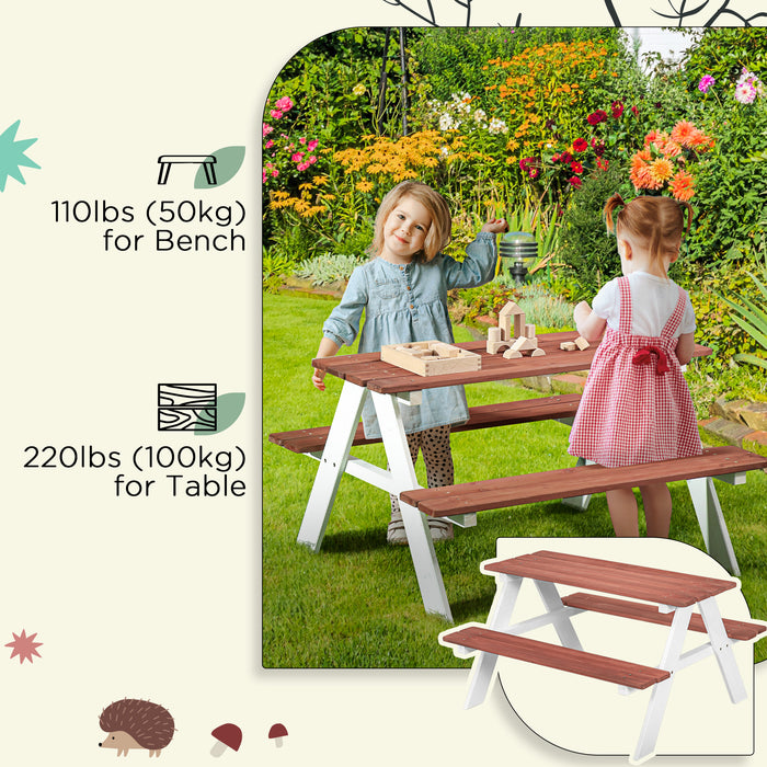 Wooden Kids Picnic Table and Bench Set