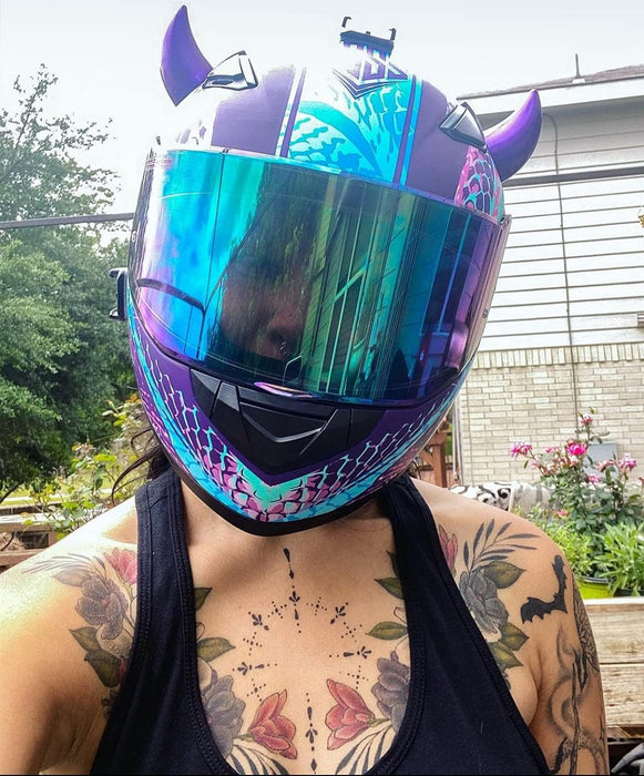 MagNeatOhz Small Devil Horns for Helmet | Made in USA | Magnetic & Interchangeable Horns for Motorcycle, Bike & Ski Helmets - Pair