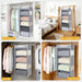 5-Shelf Hanging Closet Organizer and Storage with Side Pockets, Collapsible Closet Hanging Shelves for Storage, Grey