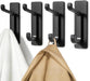 13LB Strong Stick-on Hooks for Coat & Towel, Black 4 Pack