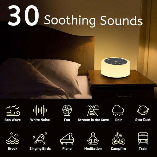 Soother Sleep Sound Machine Night Light White Noise Machine with 30 Soothing Sounds & 12 Color Night Lights for Baby Kid