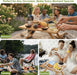 Portable Wine Picnic Table with 5 Wine Glasses Holder, Foldable Champagne Picnic Snack Table, Wine and Cheese Table for Picnic, Camping, Park, Beach, Wine Lover Gift
