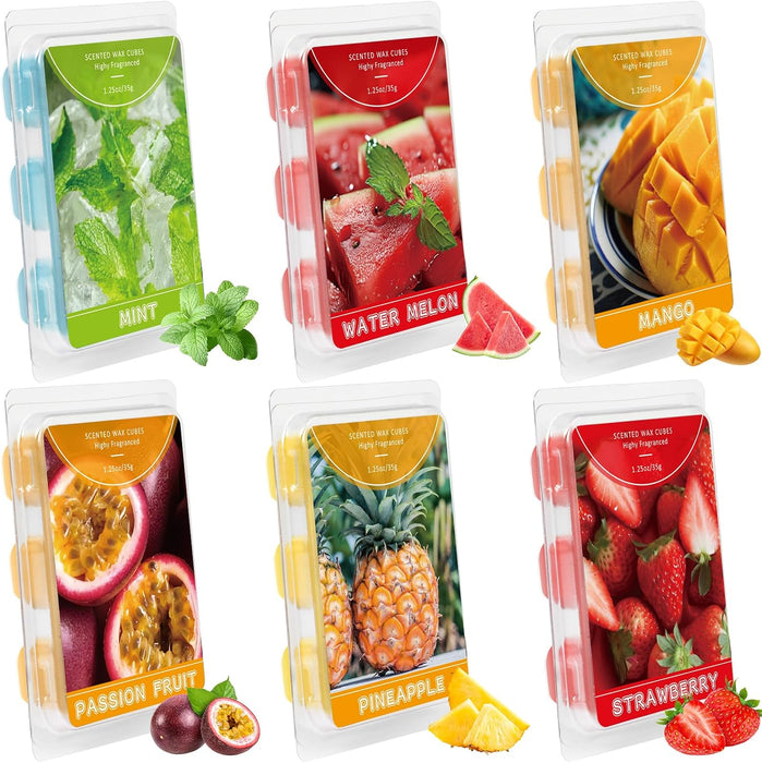 Wax Melts, Scented Wax Cubes Strong Scent for Wax Warmer, 6 Pack