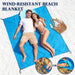 Beach Blanket Sandproof Waterproof, Extra Large Beach Mat w/Stakes, Oversized & Compact Sand Free, Quick Drying Pocket P