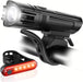 Ultra Bright USB Rechargeable Bike Light Set, Powerful Bicycle Front Headlight and Back Taillight, 4 Light Modes, Easy t