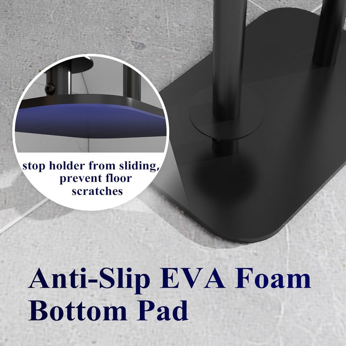 Metal Toilet Paper Holder Free Standing, Medium, Black
