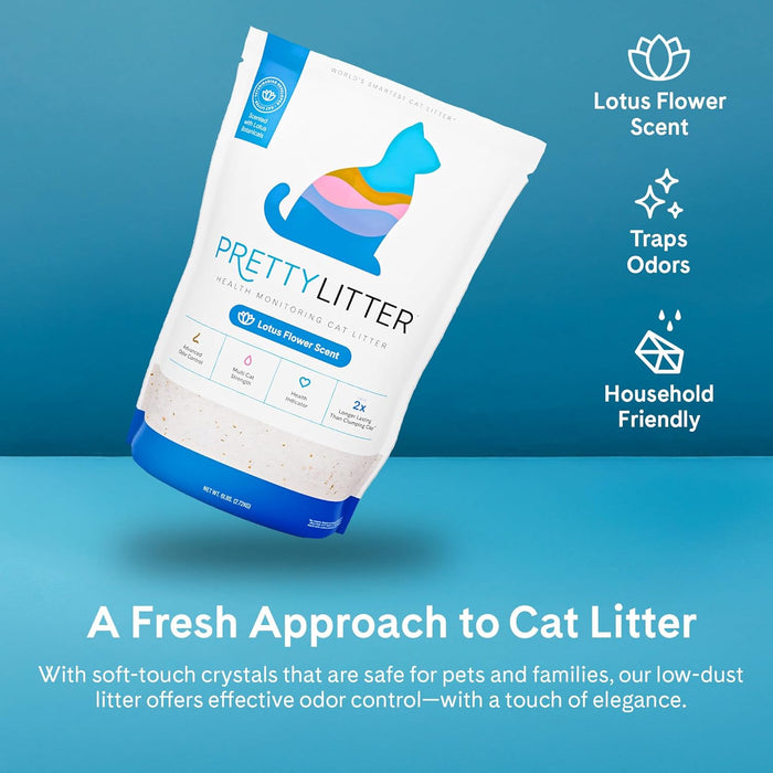 PrettyLitter Health Monitoring Cat Litter, Lotus Flower, 6 lb. Bag