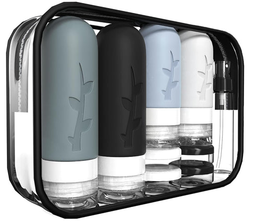 18pack Travel Bottles for Toiletries,TSA Approved Silicone Travel Containers for Toiletries,Leak Proof Refillable Liqus 