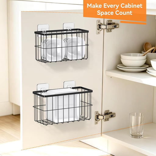 2-Pack Adhesive Cabinet Door Organizer, 5.9" Inside Cabinet Storage