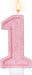 Cute Number 1 Birthday Candle, Glitter Pink Number Candles, First Birthday Cake Topper Decoration, Party Supplies Anniversary Celebrations