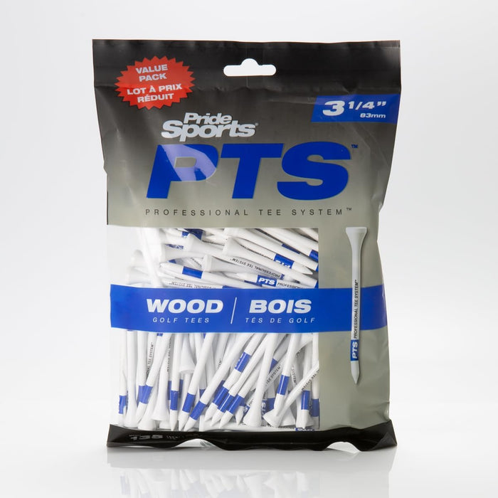 PTS Wood Golf Tees | 135 Count, 3-1/4 Inch | #1 Wood Tee on Tour | Best for Drivers & Woods